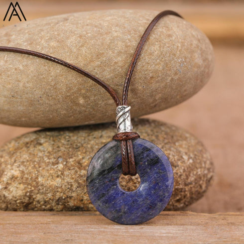 Natural Amethyst Lapis Tiger Eye Stone Pendant
